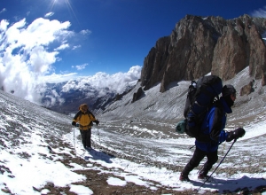 Aconcagua Ameghino Valley Upper Guanacos Traverse with porters